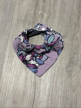 Bonds Purple Floral Bandana Bib with Blue & Pink Accents